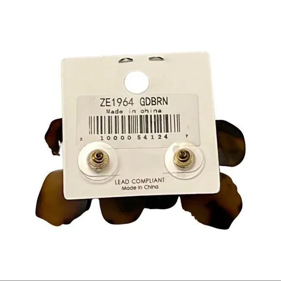 Tell Your Tail lucite flower animal print earrings - NWT - Picture 3 of 6